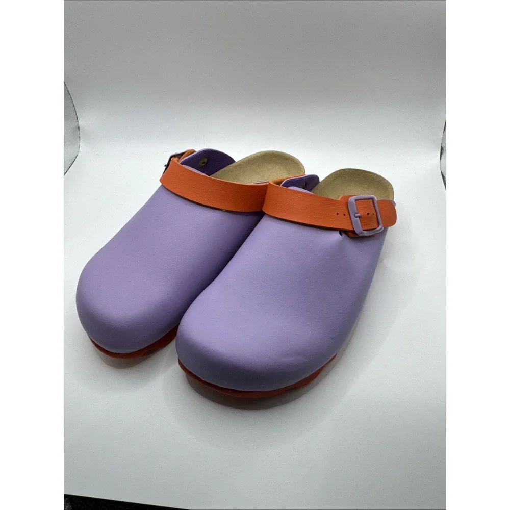 Mini Boden Girls Size 34 US 3 Orange And Purple Clogs #1006